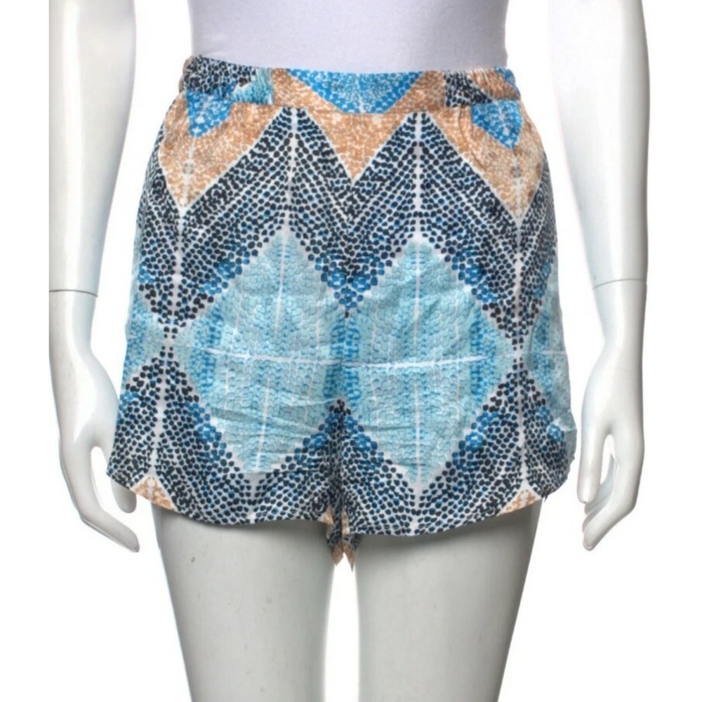 Rodebjer Silk Printed High Rise Shorts Sz XS Elastic Waist Pull-on (a